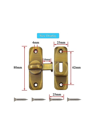 İç Kapılar İçin Küçük 90 Derece Sürgülü Kapı Mandalı, Her İki Tarafı Açık Kapılar İçin Mandal, Vintage D Diğer