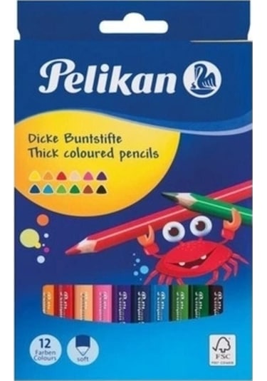Pelikan Kuru Boya Kalemi Combino Jumbo Üçgen 12 Li