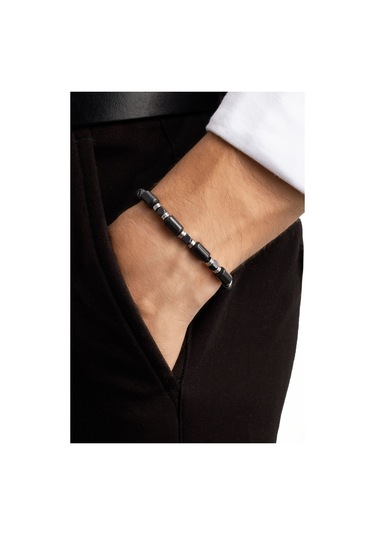Hematit Taşlı 21 Cm Çelik Erkek Bileklik
