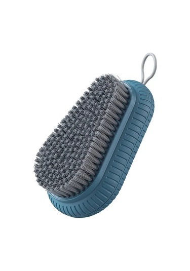 Kosona Ev Temizliği Fırça Seti: Yumuşak Tüylü Ayakkabı & Giysi Temizleyici, Dayanıklı Abs, 2 Adet Uzun + Kısa Saplı Mavi