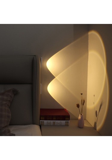Kangvka Güneşin Altı Işık Tipi Yükseltilmiş Lensli Manyetik Led Gece Lambası, Usb Şarjlı, Vücut Algılama, Odalar/dolaplar İçin 1w Sıcak Işık Beyaz Kasa Beyaz