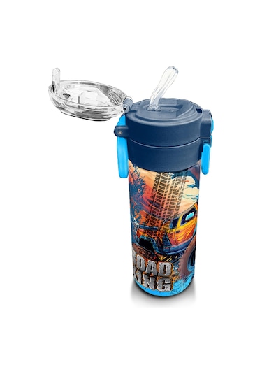 Coral High Kids Turuncu High Wheels Truck Desenli Pipetli Ve Direkt İçim Çelik Termos 500 Ml 31994 Turuncu