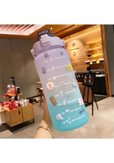 Finehome 2'li Motivasyon Matarası - Mor 2000 ML + 900 ML