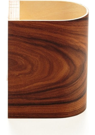 Bombe Kenar Yansıtma Tasarım Çift Yönlü Ahşap Salon Duvar Aplik Koyu Kahverengi