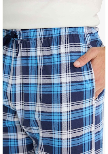 Defacto Regular Fit Kareli Cepli Şort Pijama Altı E7190ax25hsnv42 Lacivert