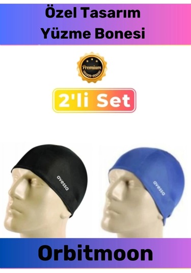 Özel Tasarım Elastik Su Geçirmez Silikon Yüzücü Yüzme Şapkası Havuz Deniz Bonesi 2'li Set Çok Renkli