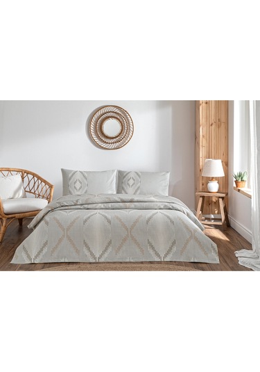 Özdilek Linea Etnica Tek Kişilik Pike Takımı Krem