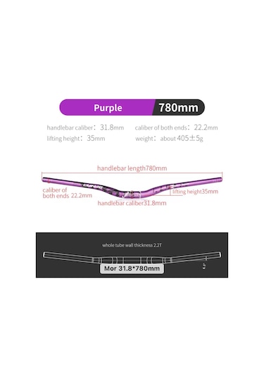 Lunje All Ride Açılı 9mm Gidon Mor 31.8mm