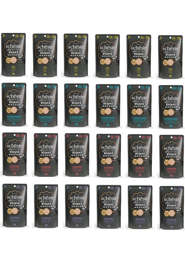 Schesir After Dark 4 Çeşit Karma Pouch Mousse Kedi Yaş Mama 80 Gr. X 24 Adet