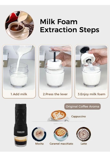 Cafelffe 3 In1 Taşınabilir Kahve Makinesi Sıcak/soğuk Su Manuel