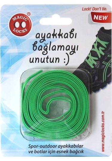 Magic Locks Akılı Elastik Yassı Bağcık-Neon Yeşil Neon Yeşil