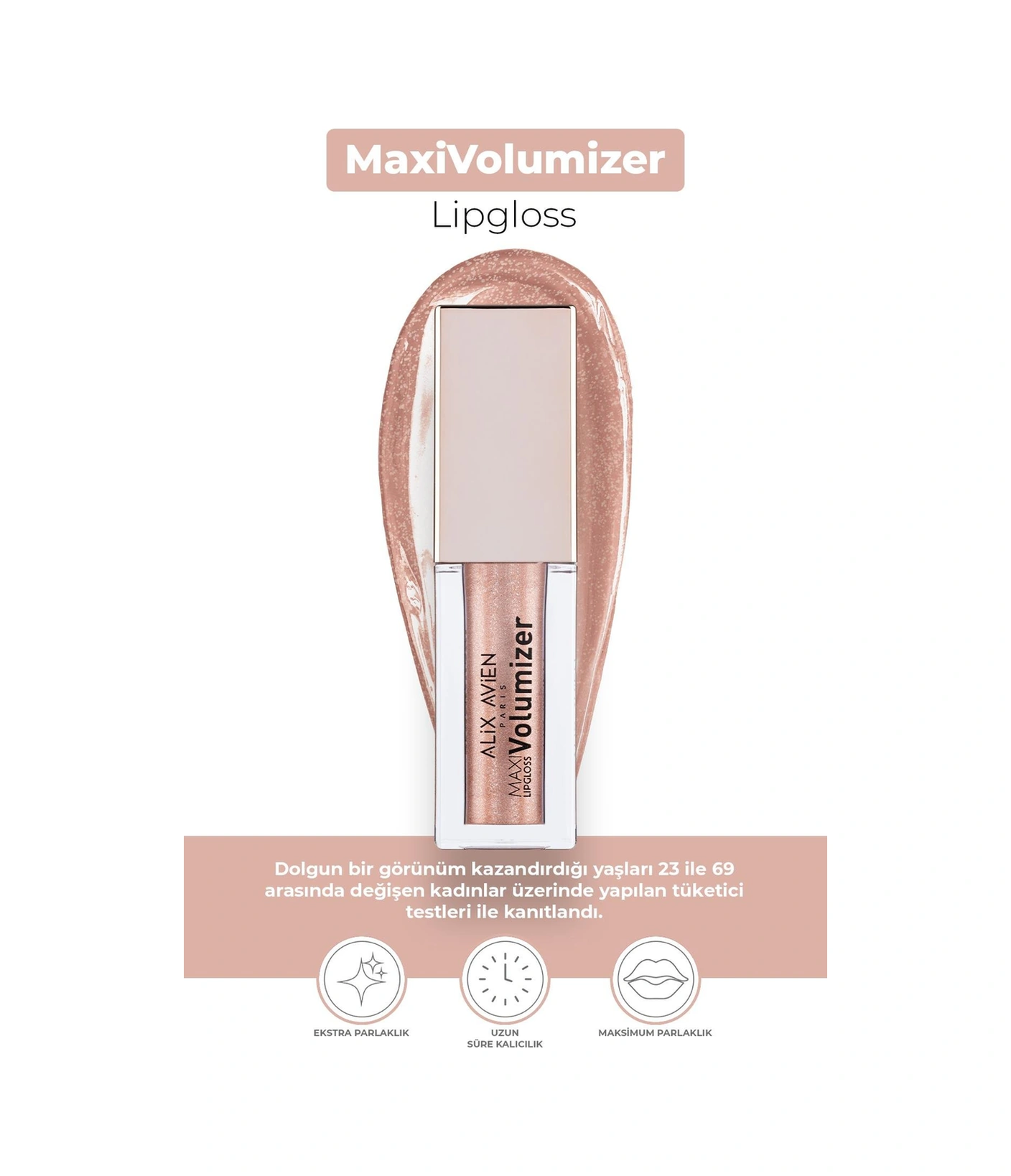 Alix Avien Maxivolumizer Lipgloss 208 Sparkling Glaze Kalıcı Ve Nemlendirici Ruj Dolgunlaştırıcı Etki