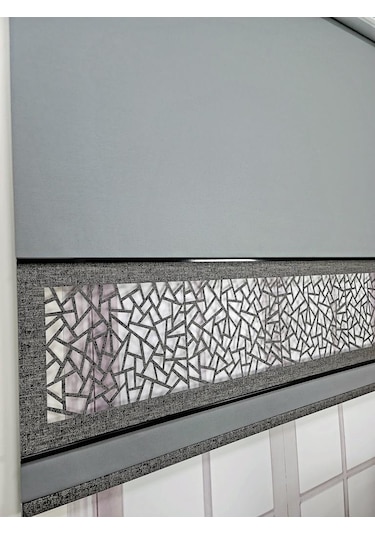 Yeni Nesil Çift Renk Lazer Stor Perde Mat Kalın Kumaşlı Renk Seçenekli Antrasit