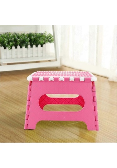 Bloomnest Kalın Plastik Katlanır Tabure, Gelişmiş Masaj Sandalyesi, 29x22x22cm, Pembe Altın-siyah, Taşınabilir, Çocuklar İçin Altın - Siyah