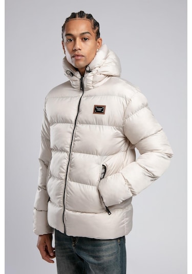 Lee Cooper Monce Erkek Kapüşonlu Mont Bej-20505 Bej