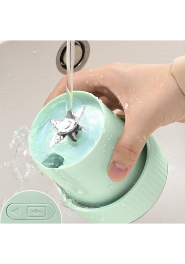 Wondernest Yeşil Taşınabilir Meyve Suyu Sıkacağı, Saman Lichen Kupası Karıştırıcı Bw Yeşil