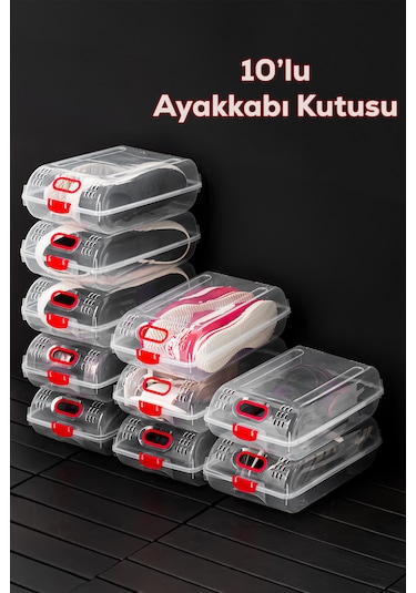 Porsima 204-10 Kadın Ve Çocuk Ayakkabı Saklama Kutusu - Şeffaf