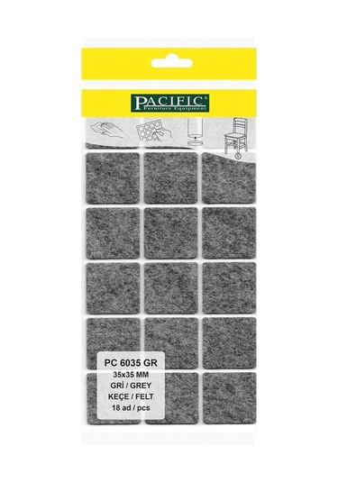 Pacıfıc Gri Yapışkanlı Keçe 35mm X 35mm