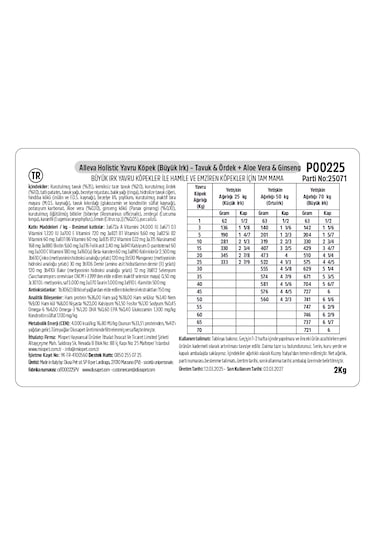 Alleva Holistik Tavuk & Ördek Tahılsız Maxi Irk Yavru Köpek Maması 2 Kg