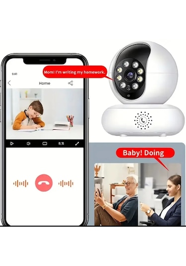 Qasul 1080p Çift Wifi 2.4/5 Ghz Ip Kamera Hareket Izleme Sesli