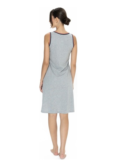 U.s. Polo Assn. 20006 Kadın Grı Melanj Kalın Askılı Gecelik Gri Melanj