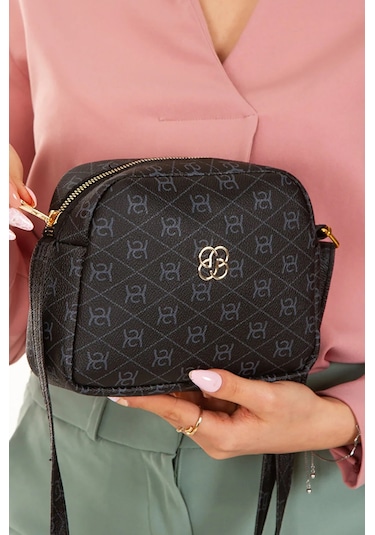 Bizoon Np286 Kadın, Desenli Çapraz Askılı Omuz Çantası 20x15x6 Cm Kahve