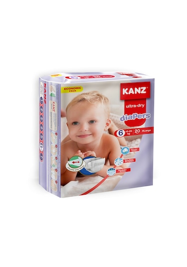 Kanz Ultra-Dry Diapers Bebek Bezi 6 Numara XLarge Ekonomik Paket 20 Adet