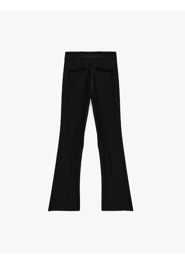 Koton Slim Fit İspanyol Paça Kumaş Pantolon Siyah 6sak40142pw Siyah