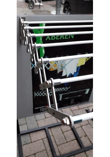 Maxas Xberen Katlanır Akordiyon Çamaşırlık - Ev Içi-Balkon-Otel 80 Cm - 7 Çubuklu-Beyaz