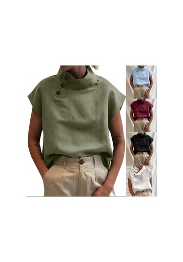 Mavi Celmia Kadın Yaz Bluzlar 2023 Moda Pamuk Keten Blusas Hafif Beyaz Gömlek Casual Chic Tunik Mavi Celmia Kadın Yaz Bluzlar 2023 Moda Pamuk Keten Blusas Hafif Beyaz Gömlek Casual Chic Tunik