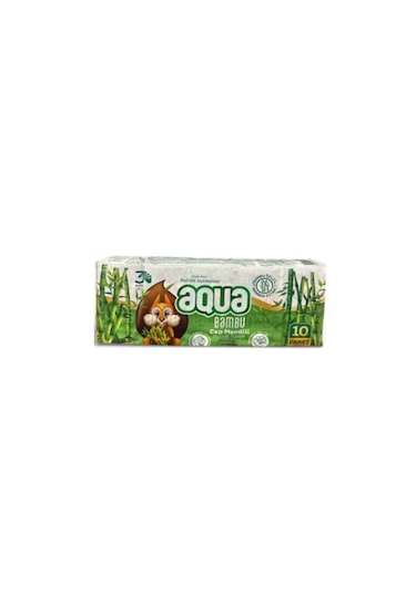Aqua Bamboo Cep Mendili 3 Katlı 10'lu