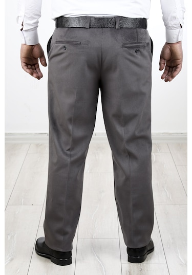 Neowit Erkek İçi Polarlı Yan Cep Klasik Kesim Kadife Pantolon Gri Melanj