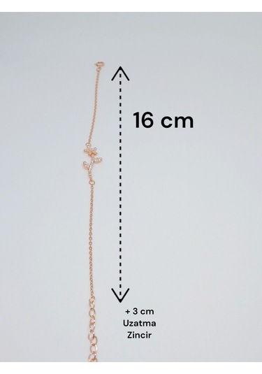 Sade Çiçek Dalı Desenli Gümüş Bileklik - Şık Ve Zarif Takı 1,74 Gr. Rose Gold