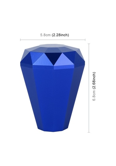Sones Evrensel Araba Elmas Şekli Metal Vites Topuzu Mavi