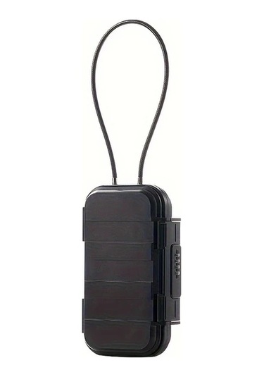 Fochsia Plaj Şifre Kutusu Siyah Su Geçirmez Çanta Kasası 4 Haneli Kilitli Çıkarılabilir Zincirli Abs Seyahat Güvenlik Kutusu