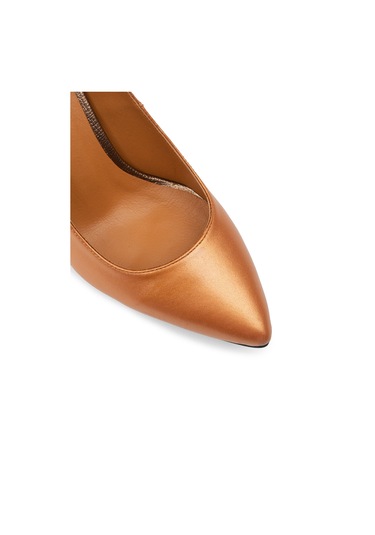 Deery Hakiki Deri Bronz Rengi Stiletto Kadın Topuklu Ayakkabı - D2029zbrnm01 Bronz