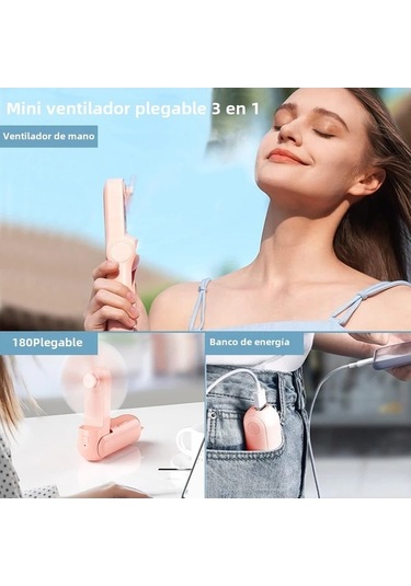 Yingfu Mini Usb Şarj Edilebilir Fan, 2000mah Power Bank, Siyah