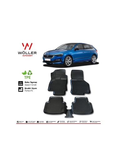 Skoda Scala Paspas 2020 Sonrası 3d Havuzlu Paspas