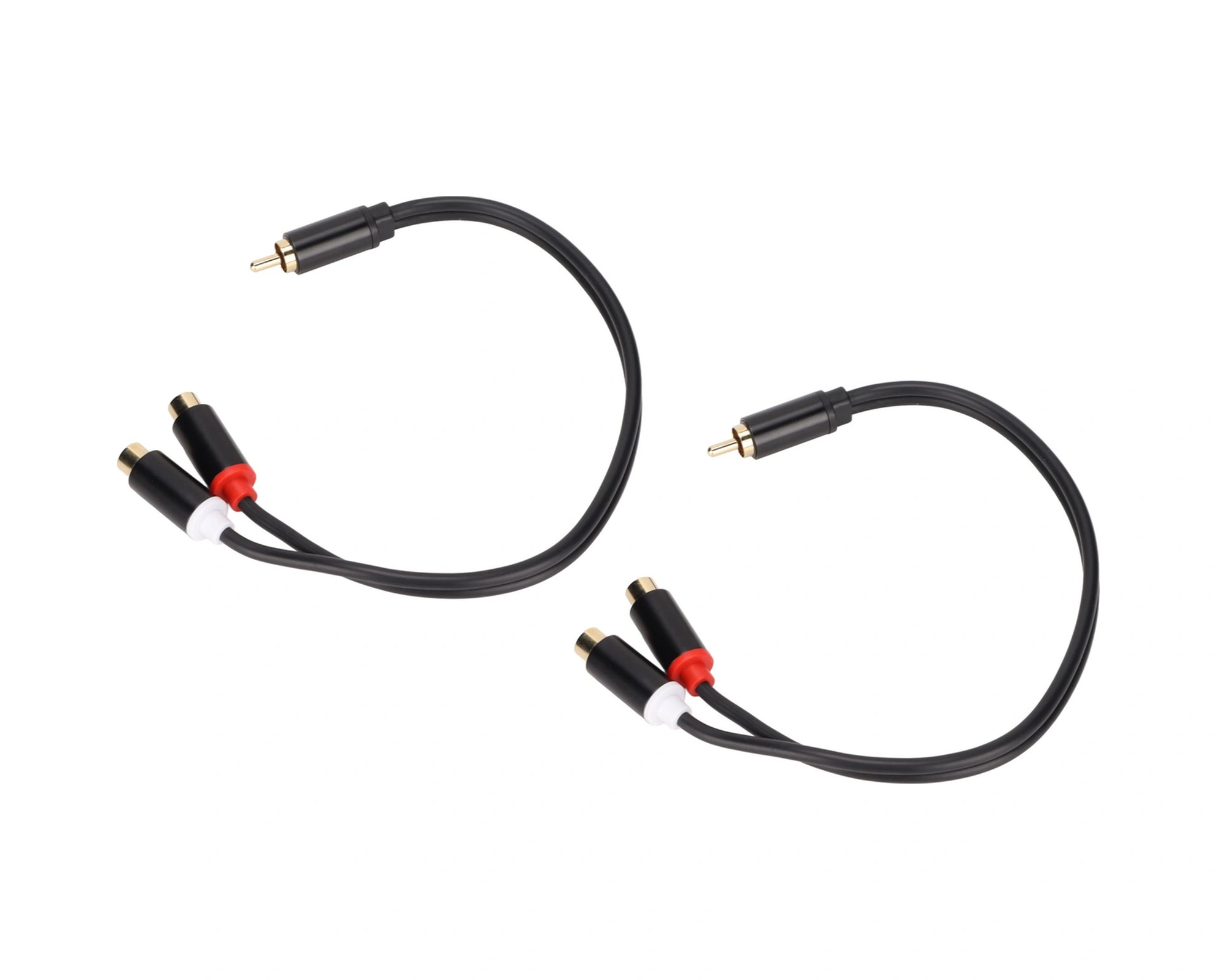 Shineyee 2 Adet Rca Splitter Kablosu - 1 Erkek 2 Dişi Y Tipi, Stereo/mono Dönüştürücü, Altın Kaplı, 0.3m, Hoparlör/av Subwoofer İçin 3686mff