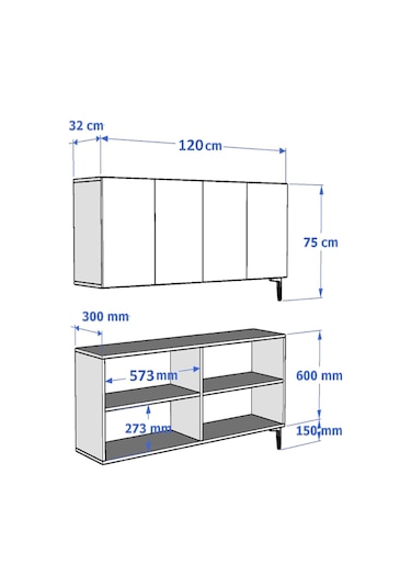 Ka1217as Salkım Konsol Ve Tv Sehpası Antrasit-silver 120cm