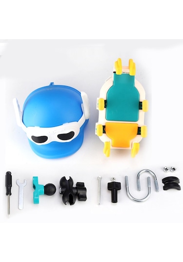 Suntek Tüm Cep Telefonları Için Motosiklet Telefon Tutucu Mavi