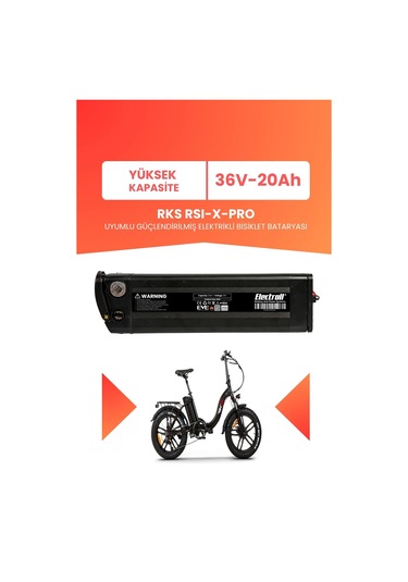 Rks Rsı-x-pro Uyumlu 36v 20ah Elektrikli Bisiklet Bataryası Siyah