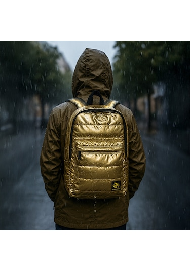 Biggdesign Moods Up Curious Kapitone Sırt Çantası Su Geçirmez Hafif Okul Ve Laptop Çantası Sarı Sarı