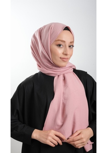 Hürrem Bone 202105_06 Pamuk Düz Klasik Caz Şal Pudra