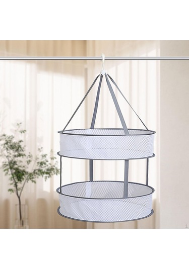 Jms Taşınabilir Katlanır Kazak Kurutma Rafı Elbise Asılı Kurutucu S Beyaz - Gri