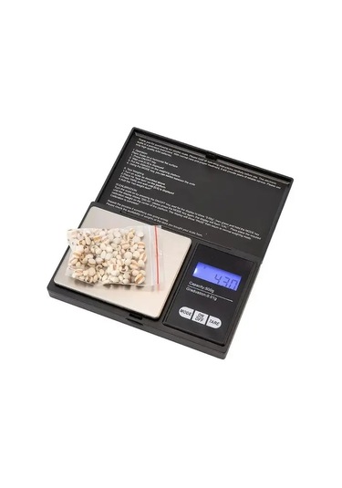 Sunshine011 Taşınabilir Paslanmaz Çelik Dijital Cep Terazisi 0.01g-500g Hassas Gramaj Ölçer Siyah