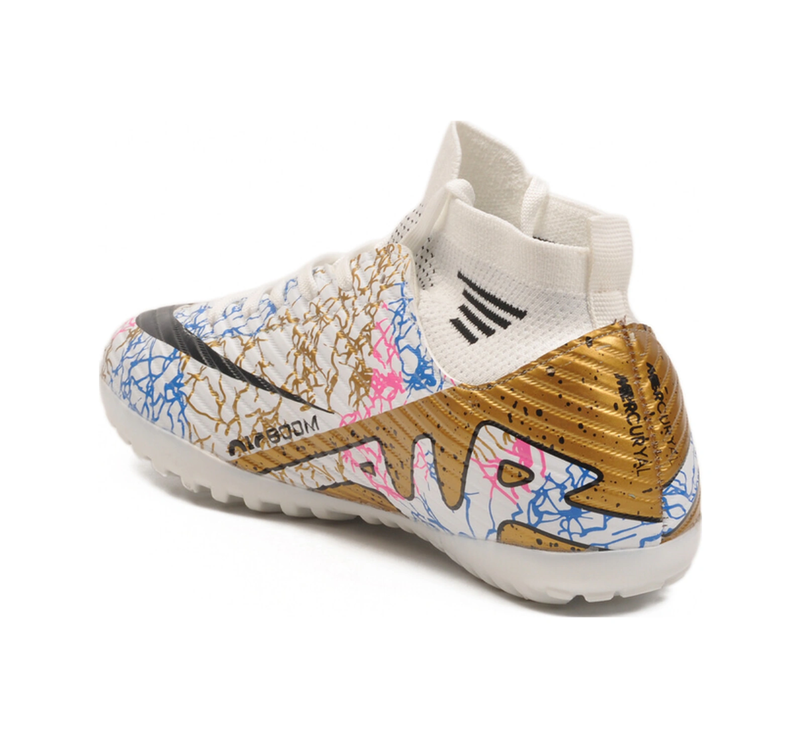 Beyaz Altın Çoraplı Erkek Halı Saha Ayakkabısı Air 565 M Beyaz-altın