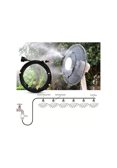 Suntek Misting Soğutma Sistemi 3/4" Sundurma Veranda Bahçe