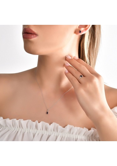 Ariş Pırlantalı Damla Safir Kolye