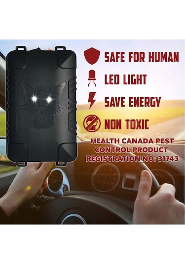 Yifomall 2 Adet Araba Motor Bölgesi Gerengeti Kovucu - Ultrasonik Ve Led Işık Teknolojisiyle Sıçan, Sincap Koruyucu Aygıtı